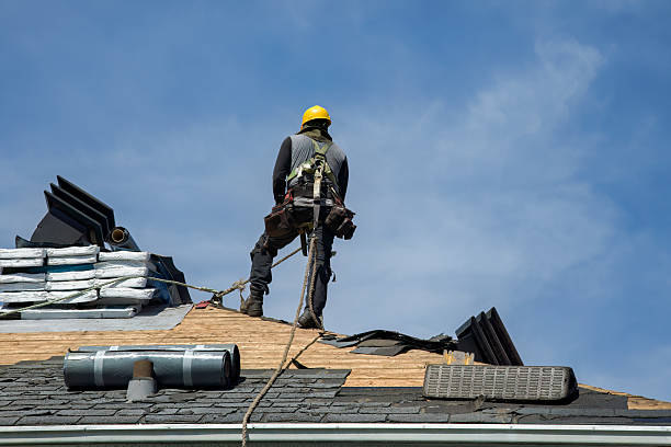Professional Roof Installation technician working in Interlaken, NY